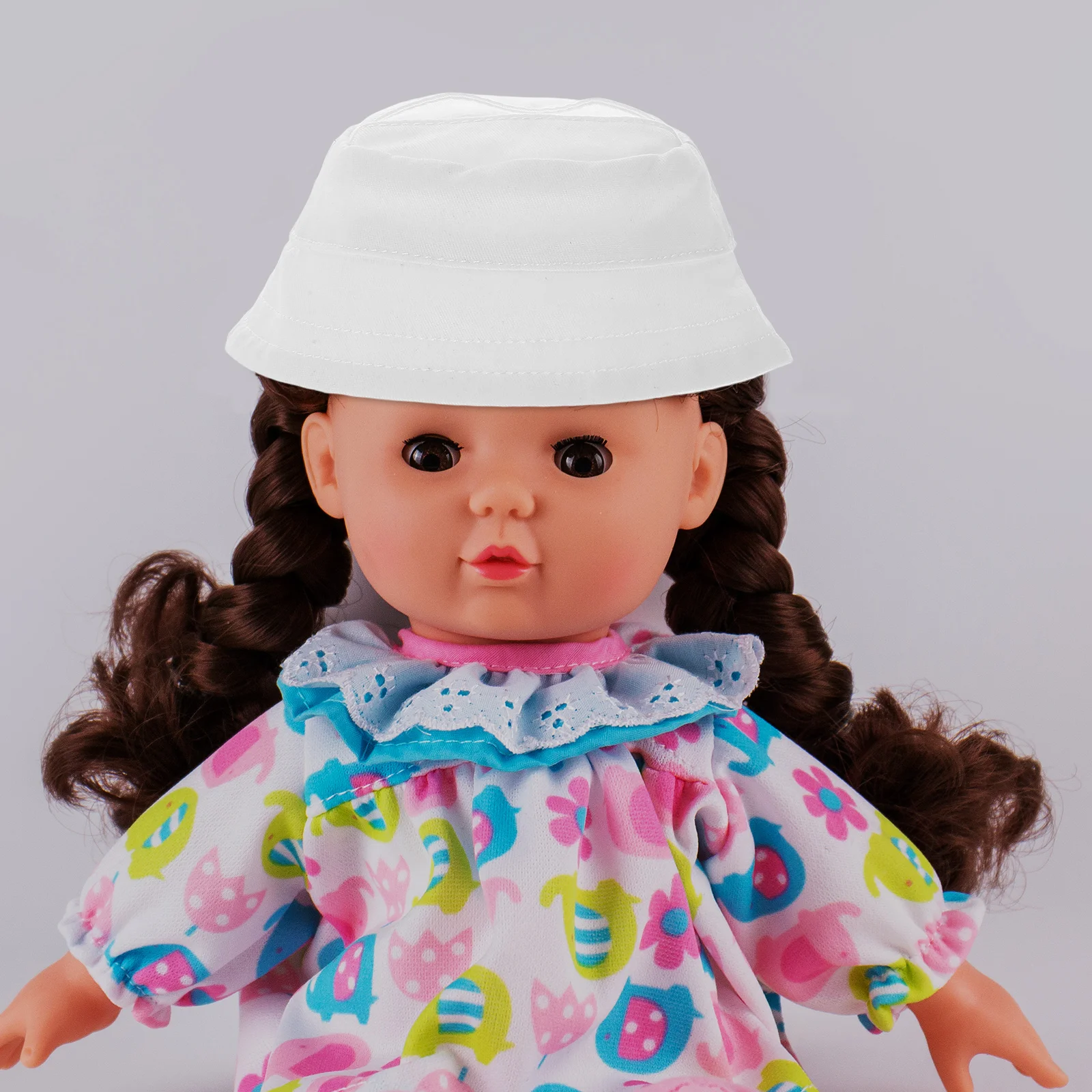 Мини-рыбацкая шляпа, размер 17 см, для тканевых фигурок, стильный открытый верх, удобная посадка, идеально подходит для комбинаций одежды своими руками, белый цвет