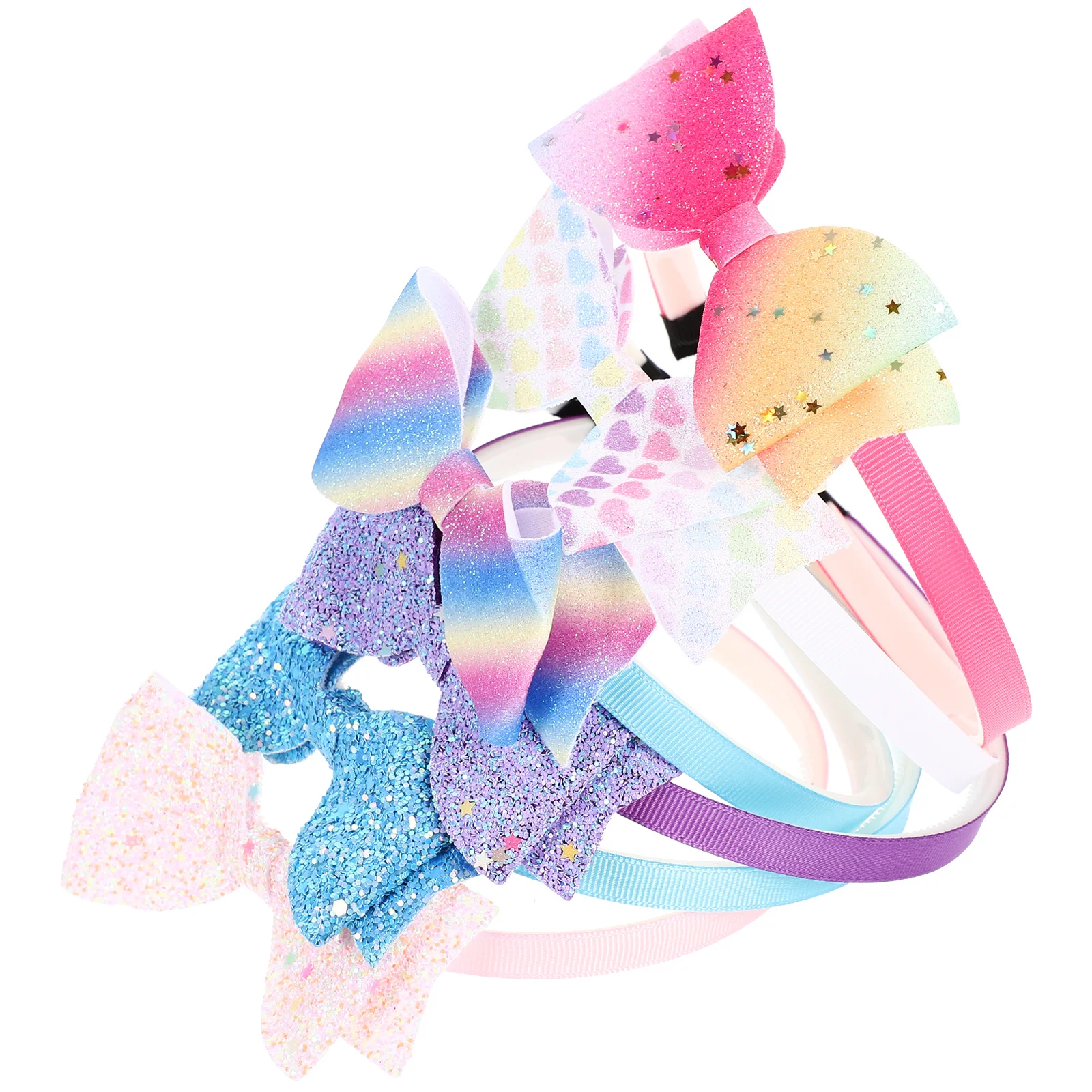 

6Pcs Shiny Sequin Bow Headbands Glitter Cute Hairband for Party Cosplay Graduation Gift Headbands Sequin Bow Headband