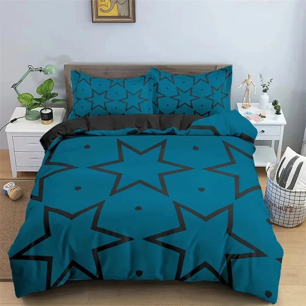 

New Simple Modern Geometric Bedding Set, Geometric Trapezoid Printed Duvet Cover,Single Double Bed Quilt Cover And Pillowcase