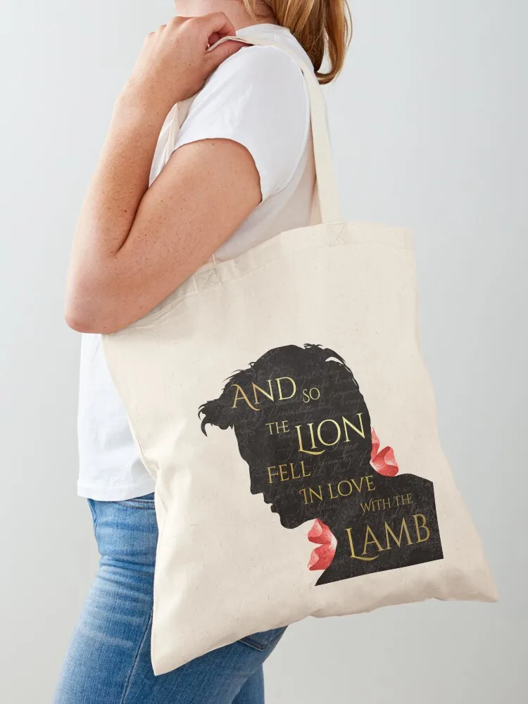 Twilight- Lion and Lamb Tote Bag canvas tote bag Canvas shoulder bag reusable grocery bags Reusable bags Canvas Tote