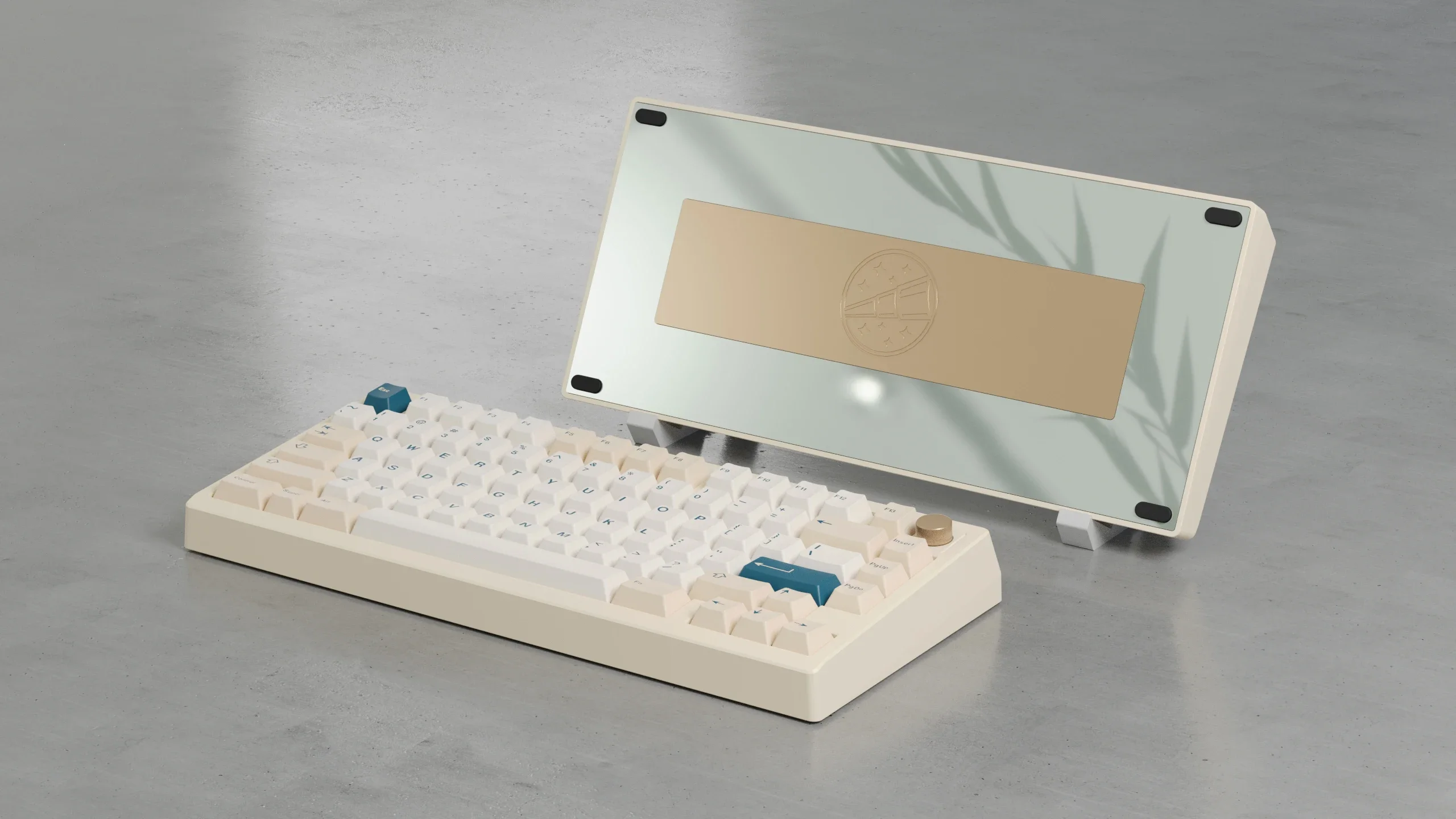 YYHC-Unassembled shim gaming keyboard kit with anodized aluminum knobs and counterweight