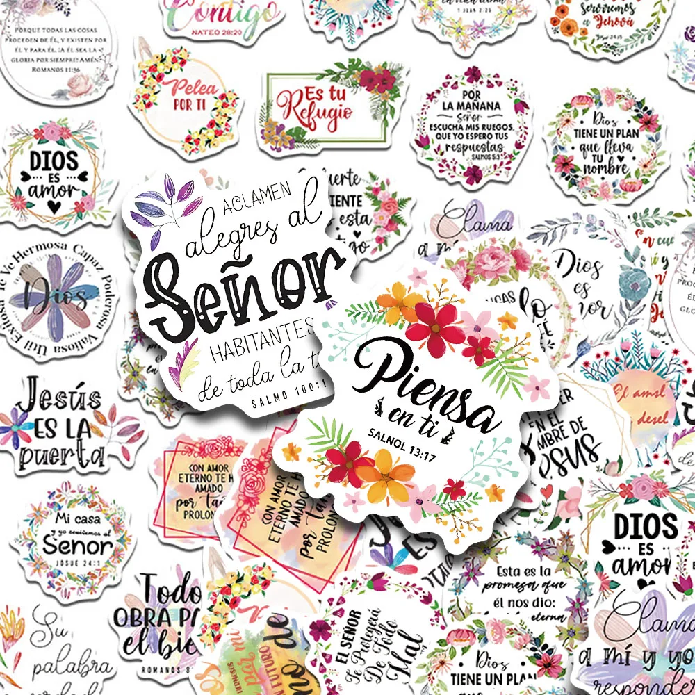 50 قطعة الإسبانية تحفيزية يقتبس ملصقات الشارات للهاتف سجل القصاصات سكيت خوذة DIY بها بنفسك الجمالية ملصقات مقاومة للماء