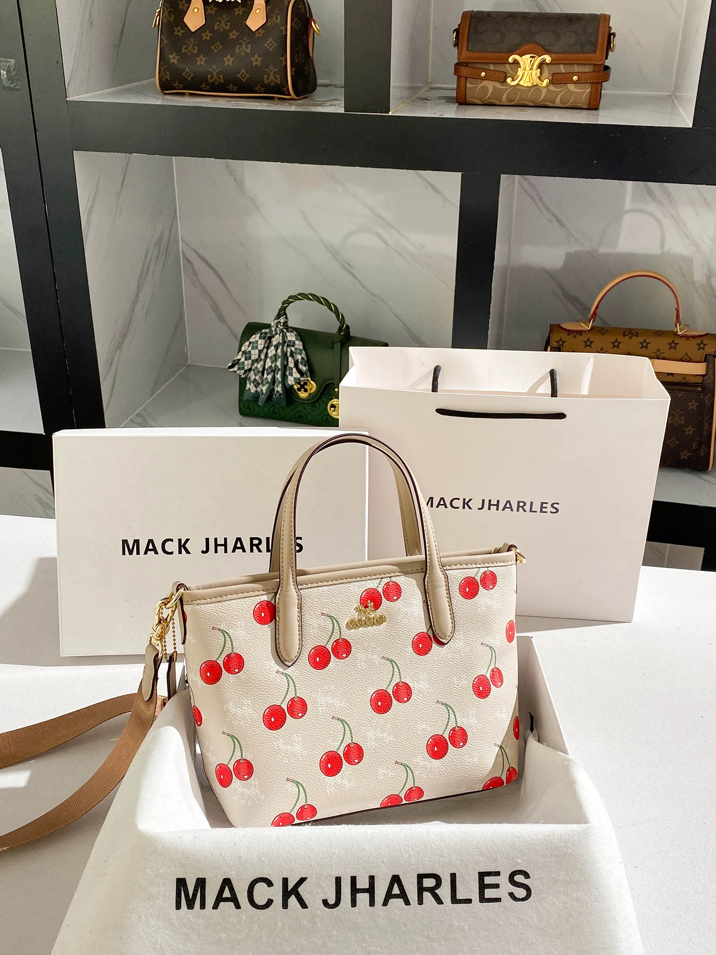 

Cute Classic Cherry Printing and Luxury Designer Bags 2025 Winter Newly Trendy and Popular Shoulder Crossbody Bags for Party