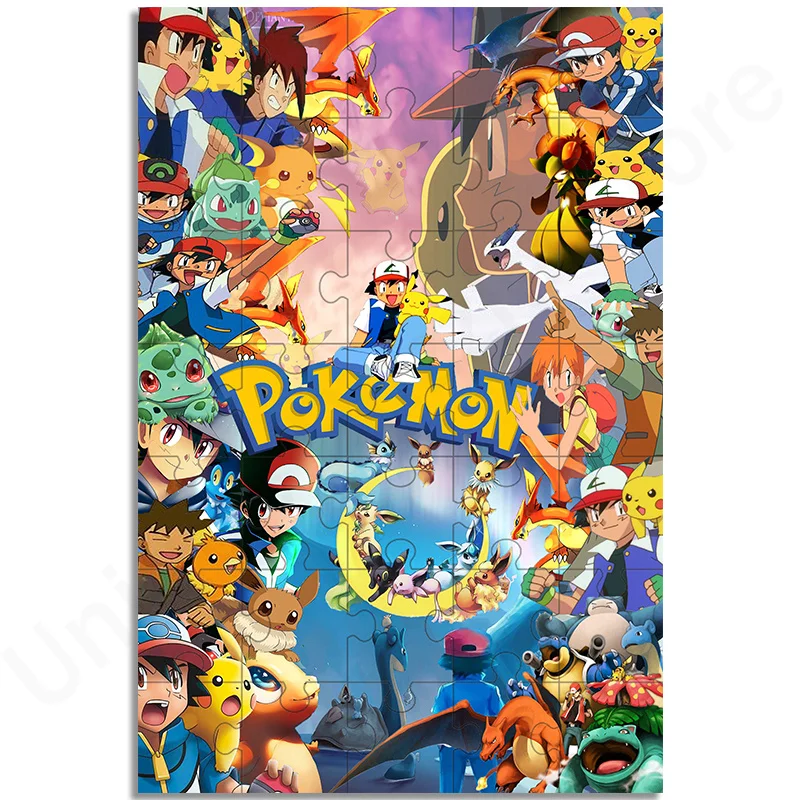 Pokemon Pikachu Jigsaw Puzzle 35/300/500/1000 Pcs Jigsaw Diy Manual Puzzle Educational Toys for Kids Birthday Gifts Home Decor