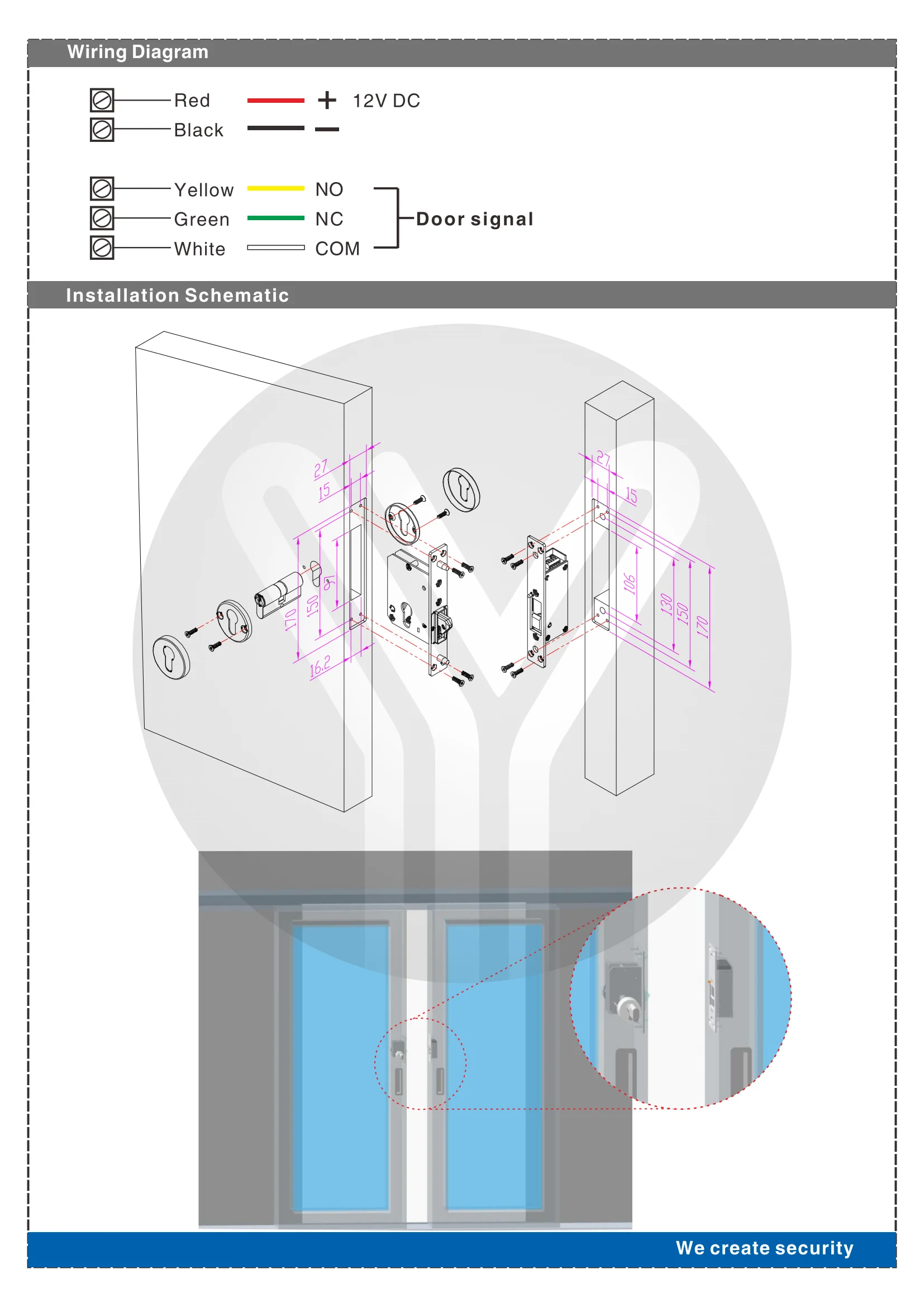 YILIN YSD-230NO Dedicated Electric Lock For Sliding Door