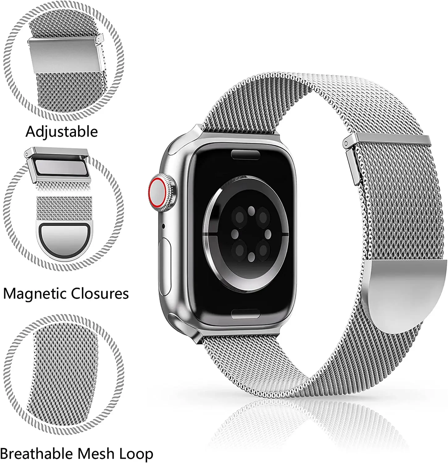 Milanese Loop Band For Apple Watch Ultra 10 9 8 7 6 SE 45mm 49mm 44mm 41mm 40mm 46mm Metal Magnetic Bracelet iWatch 3 42mm Strap