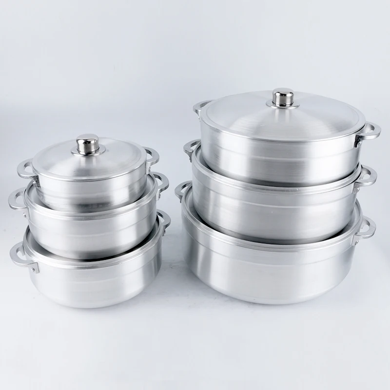 Die Cast Cookware Cooking Pot Set 6Pcs Pots and Pans with Handle Aluminum Cookware Sets 2