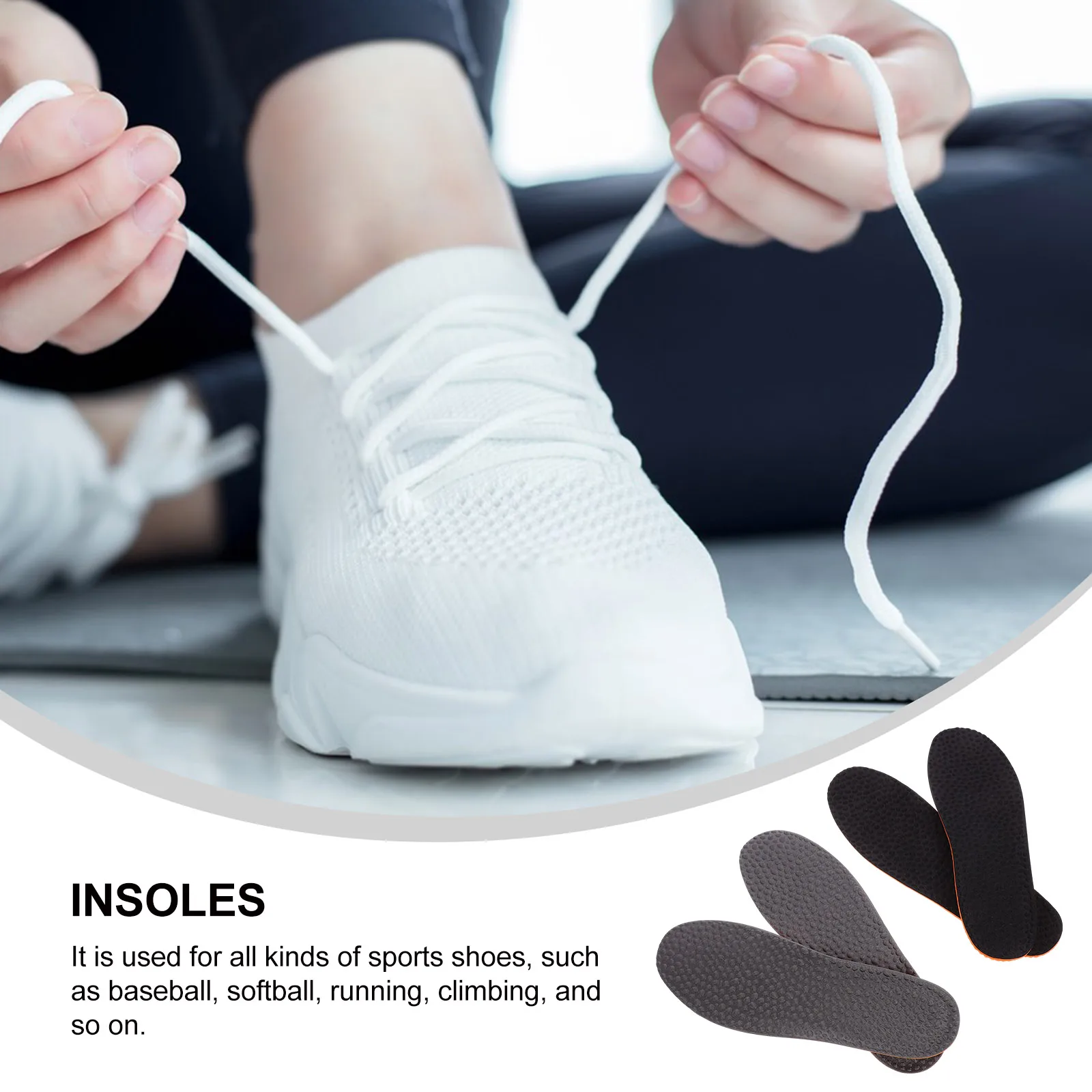 

2pcs Breathable Sweat-Absorbing Insole Comfortable Arch Support Shoe Insert For Sports Running Climbing Baseball Detachable