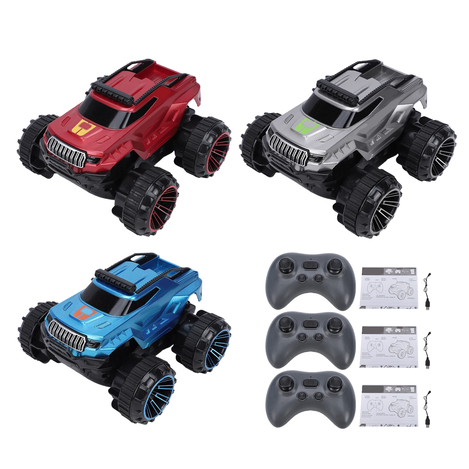 

RC Car 4WD All Terrain Remote Control Off-Road Vehicle with LED Lights 360° Rotation High-Speed Stunt RC Vehicle for Outdoor