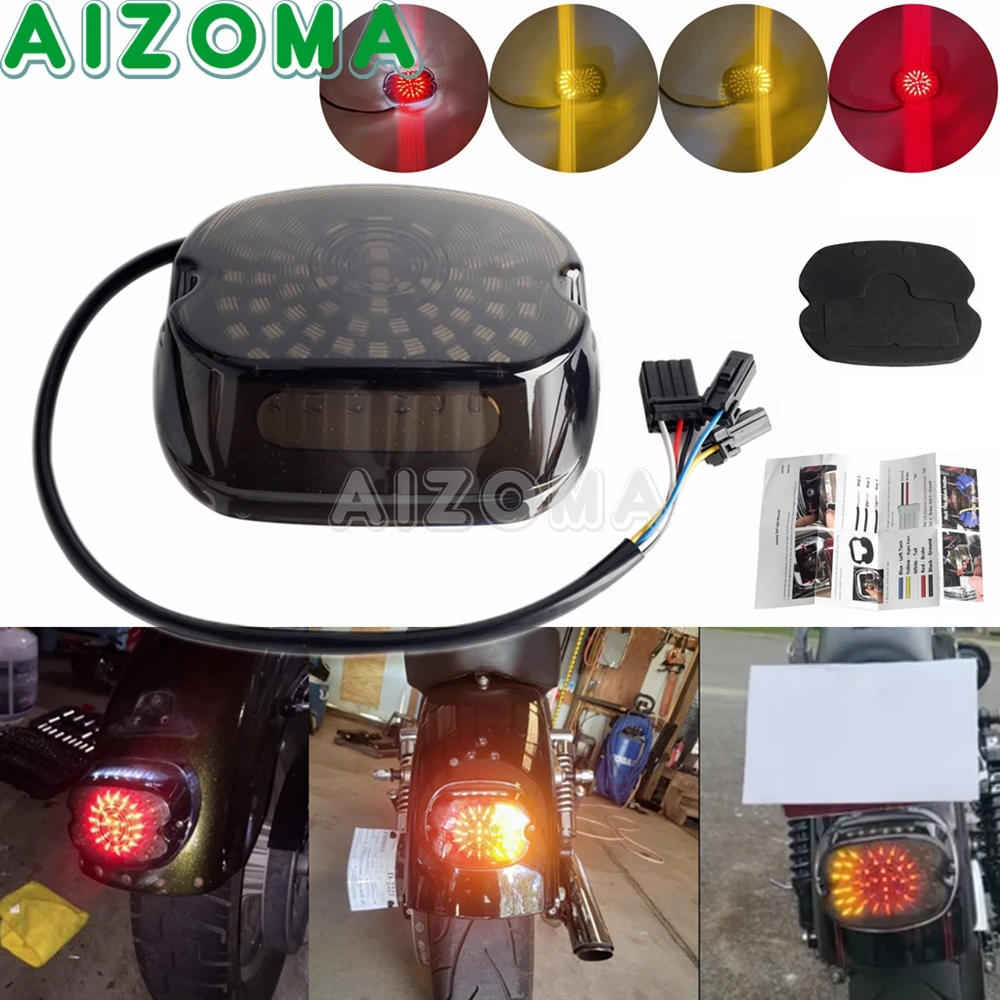 

Motorcycle Rear Lamp LED Turn Signal Brake Liense Plate Taillight For Harley Touring Road King Electra Glide Tour Glide 91-2010