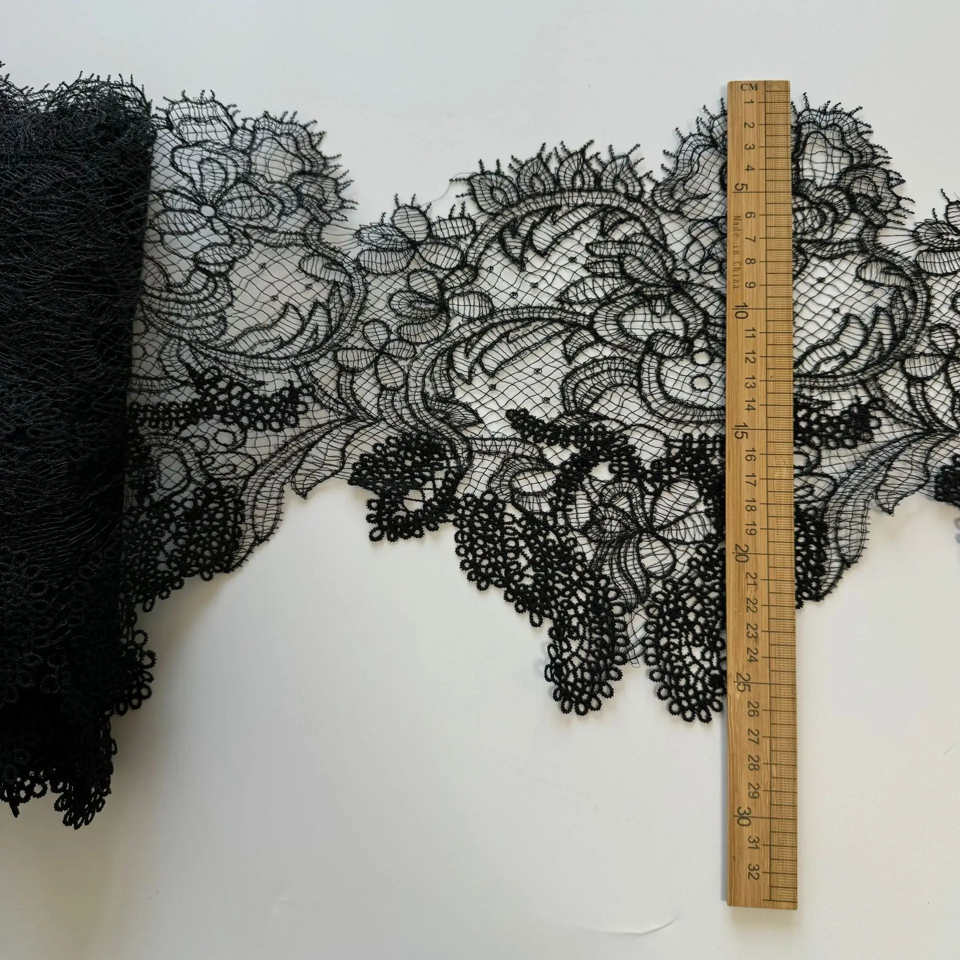 Boutique Black Beige Sequined Fish Silk Thread Wedding Dress Hollowed Out Embroidery Lace Fabric