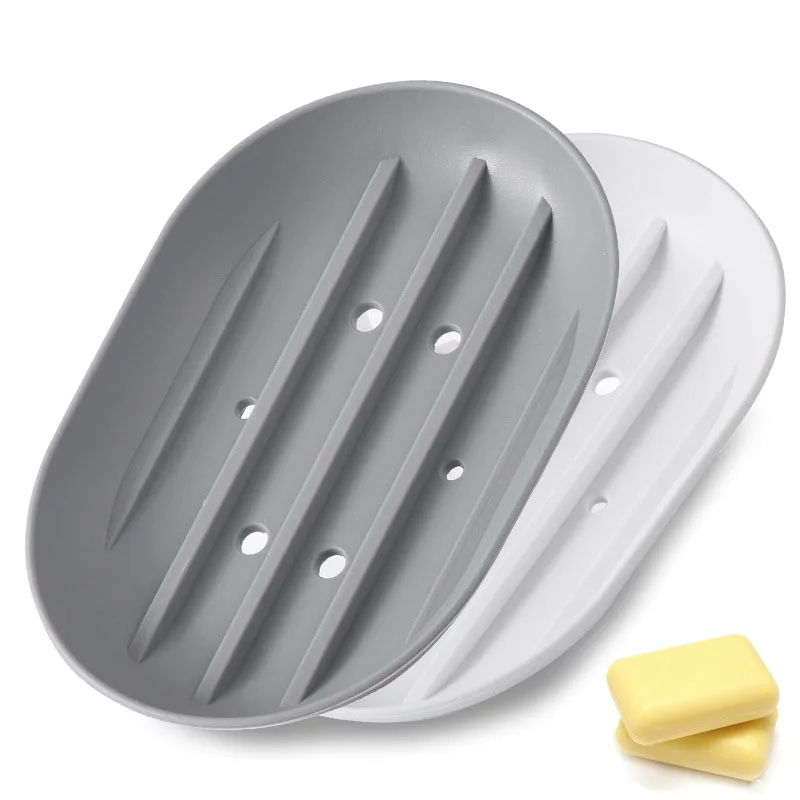 

2025 New Practical Silicone Soap Dishes Self Draining Multipurpose Soap Holder Easy to Clean Soap Storage Rack Kitchen Sink