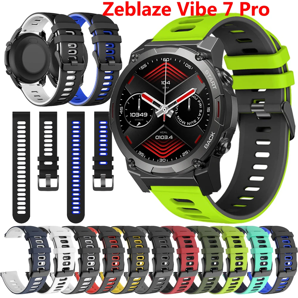 

Sports Rubber Strap for Zeblaze Vibe 7 Pro/Vibe 7 Lite Swim Silicone Soft Watchband 20mm 22mm Belt Replacement Accessorie