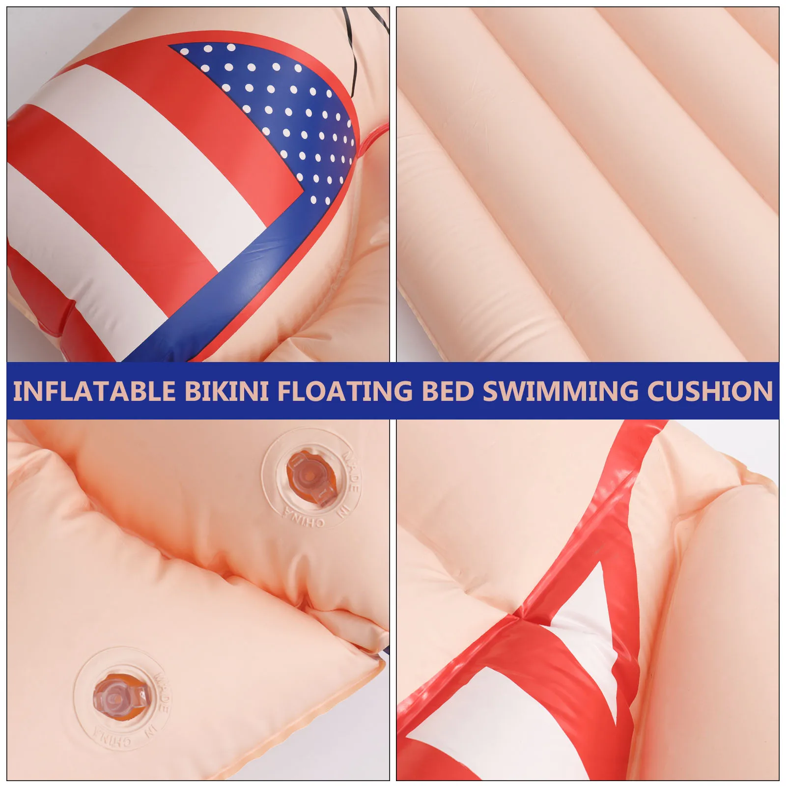 Inflatable Floating Bed แผ่นรองว่ายน้ํากลางแจ้งสระว่ายน้ําเสื่อน้ํา Vintage Baby