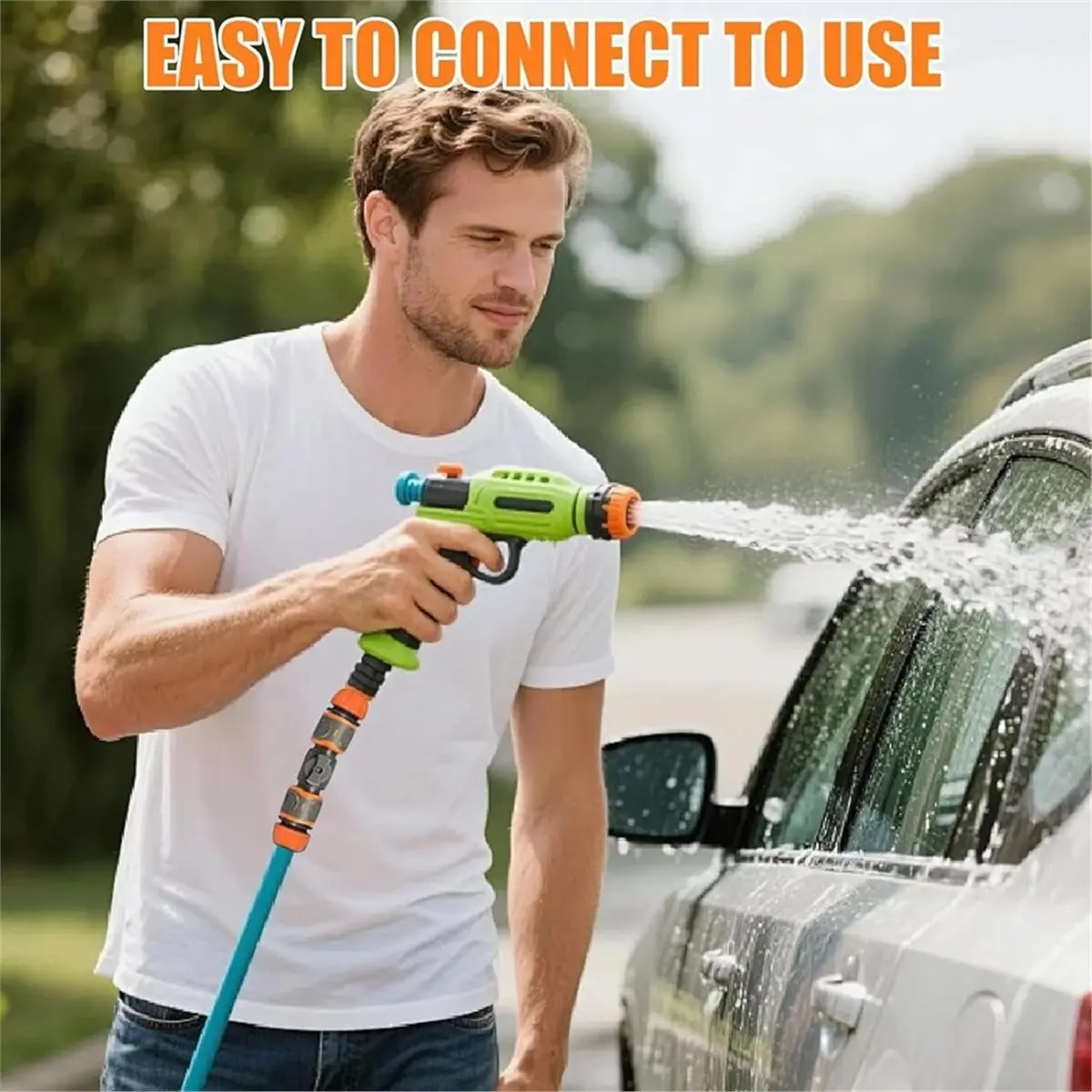 giftnew 4PCS Garden Hose Shut Off Valve Double Flows Control Water Pipe Adapter for Gardening, Car Washing, Irrigation