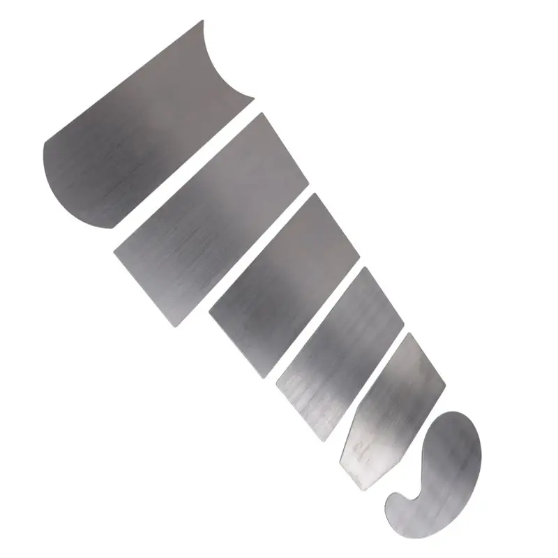 Essential Woodworking Tools - 6Pc Card Scraper Set With Multiple Shapes Including Gooseneck And Beveled