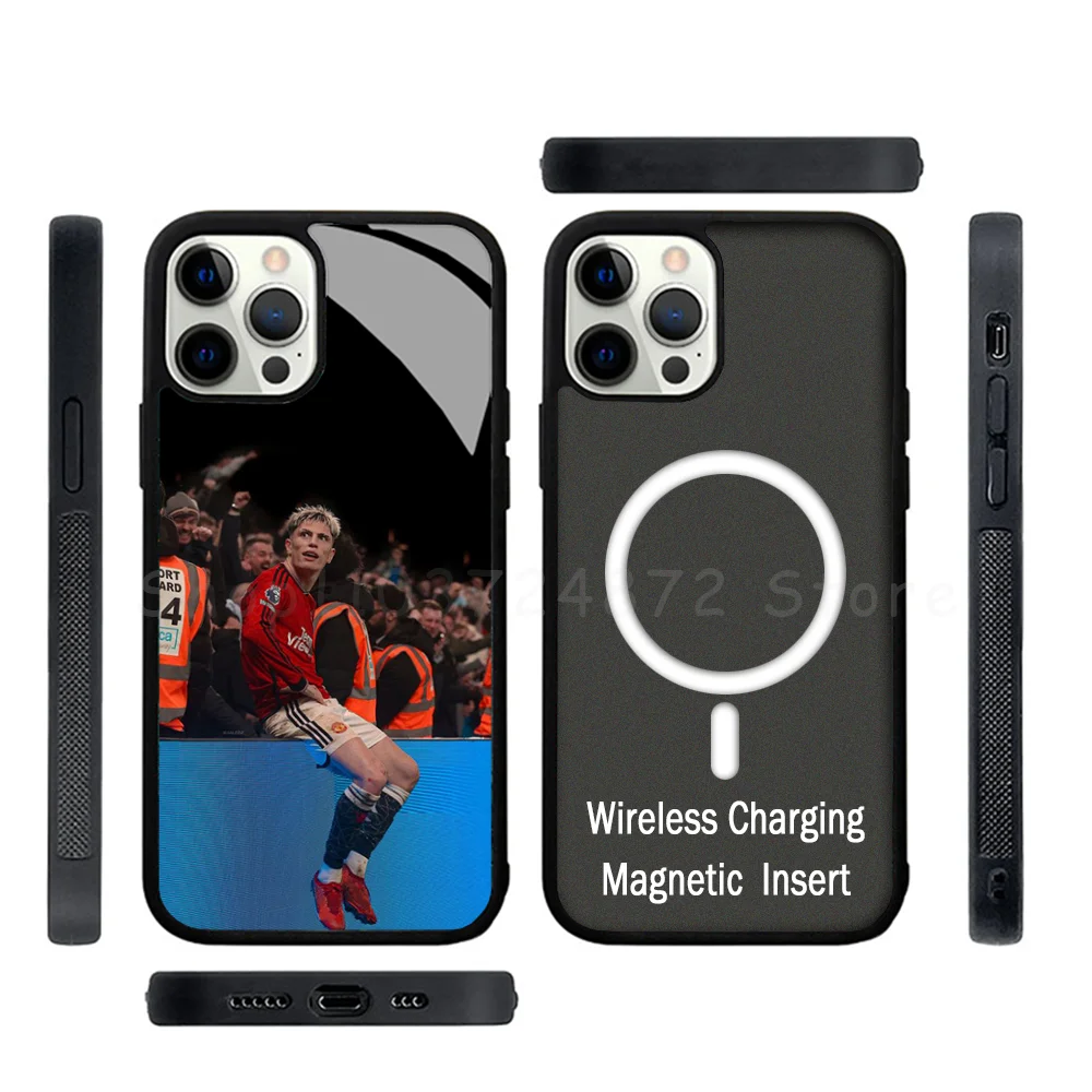 

Alejandro Garnacho Phone Case Strong Magnetic For IPhone 15 14 13 Pro Max Alex Mirror For Magsafe Wireless Charging Cover