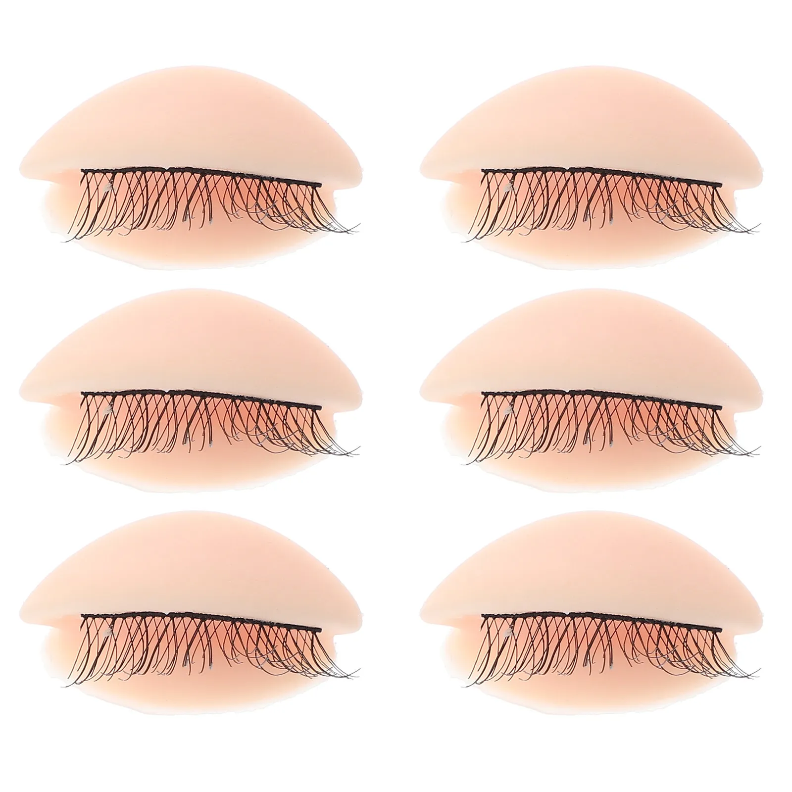 Eyelash Practice Head Replacement Eyelids 3 Pairs Silicone Lash Extension Training Makeup Supplies