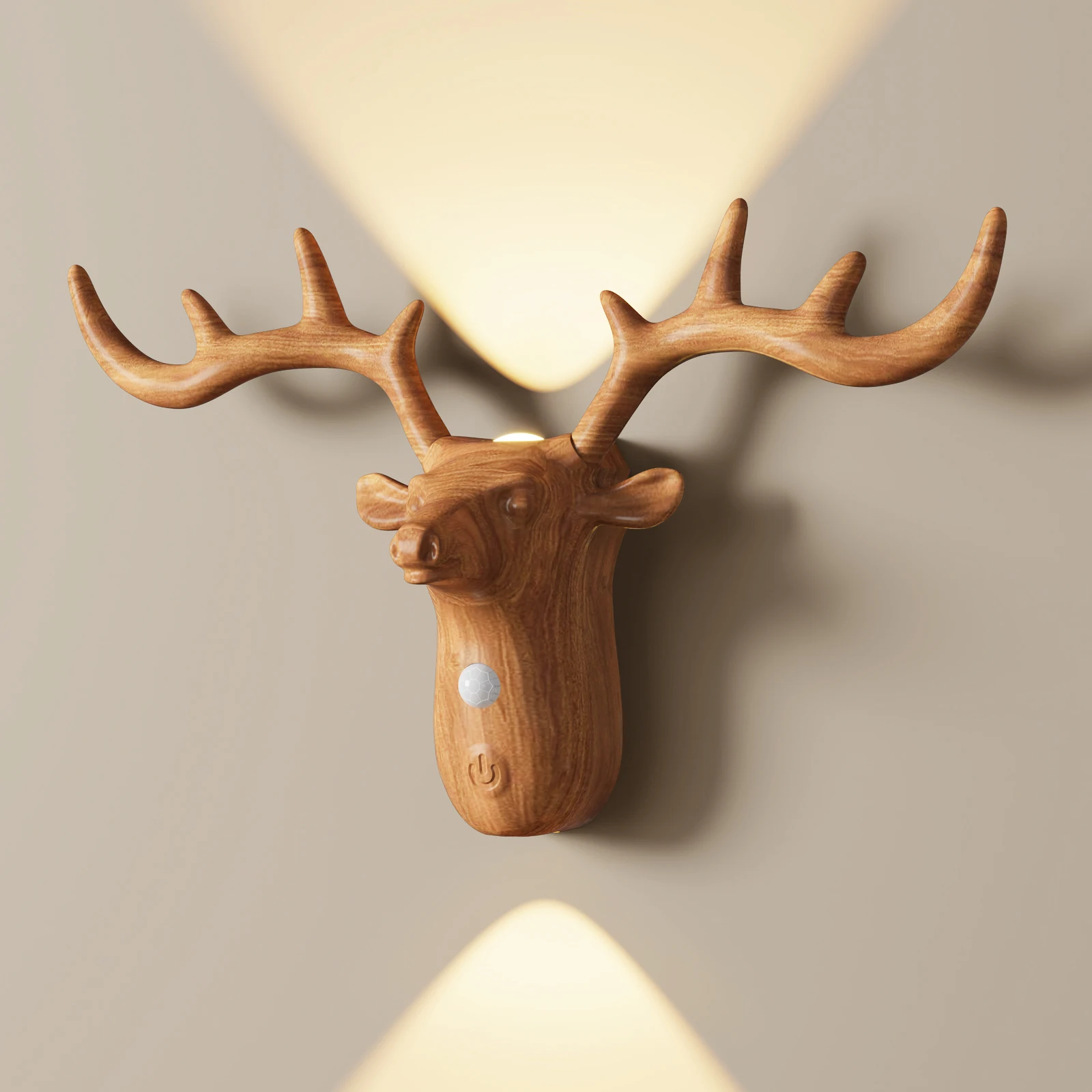 GDLUOAO Smart LED Deer Wall Light with Touch Dimming and Motion Sensor, 1200mAh USB Rechargeable Night Light