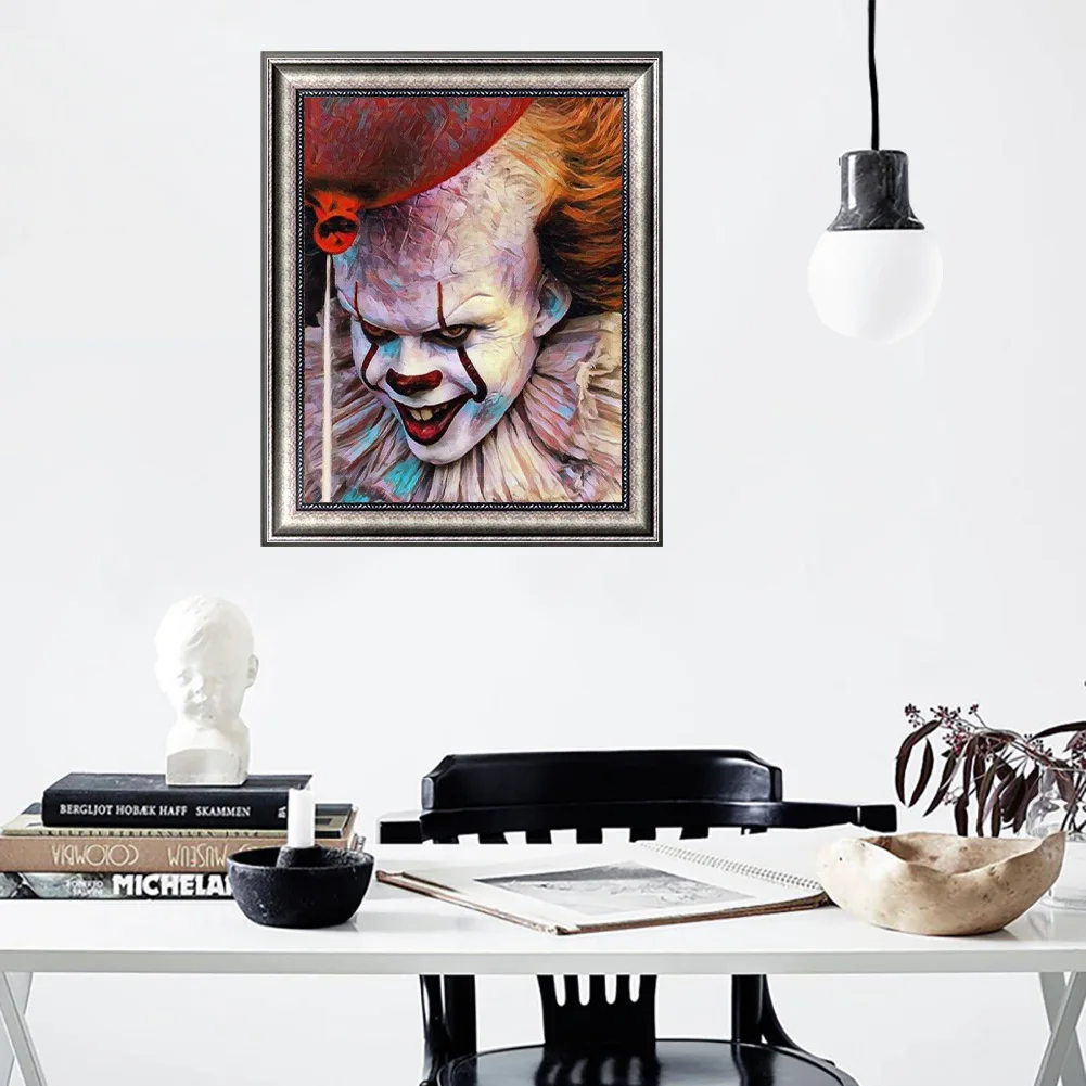 Diamond Painting 5D Halloween Clown DIY Sticking Drills Embroider Handiwork Hobby  Living Room Decoration Draw Handmade Gifts