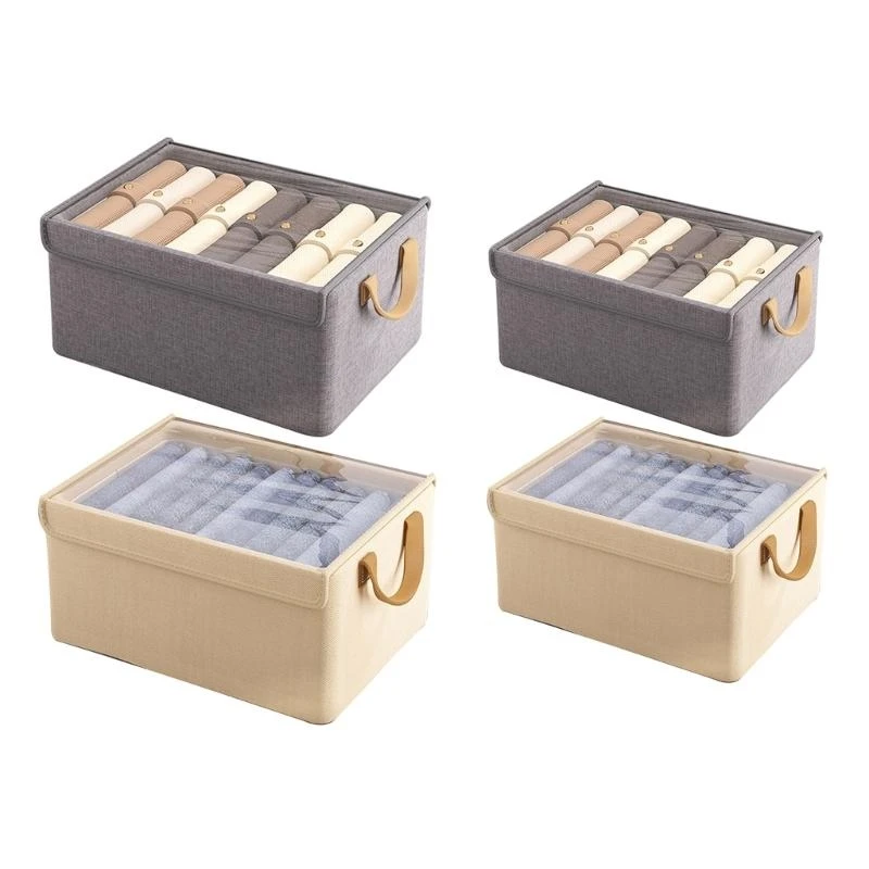 

Easy To Store Folding Box with Lid for Clothing Wardrobe Accessories C7AC