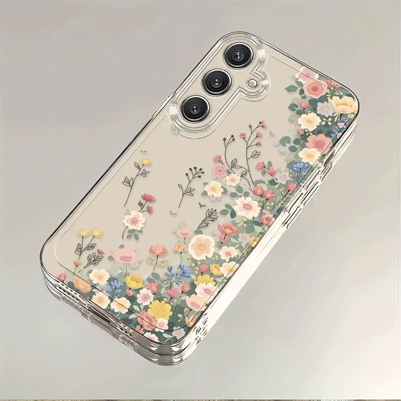 Flowers Butterflies Plants Design a Completely Wrapped TPU Phone Cover Made for Samsung Galaxy S26/S25/S24/S23/S22/S21 Ultra