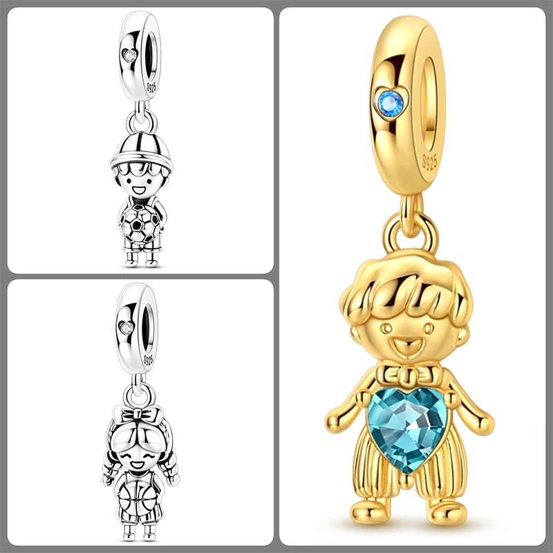 3-teiliges 925 Sterling Silber Charm-Set für Jungen und Mädchen, Familien- und Kinder-Perlen, DIY-Armband, Halskette, Geburtstags- und Muttertagsgeschenk für Frauen – Detail 8
