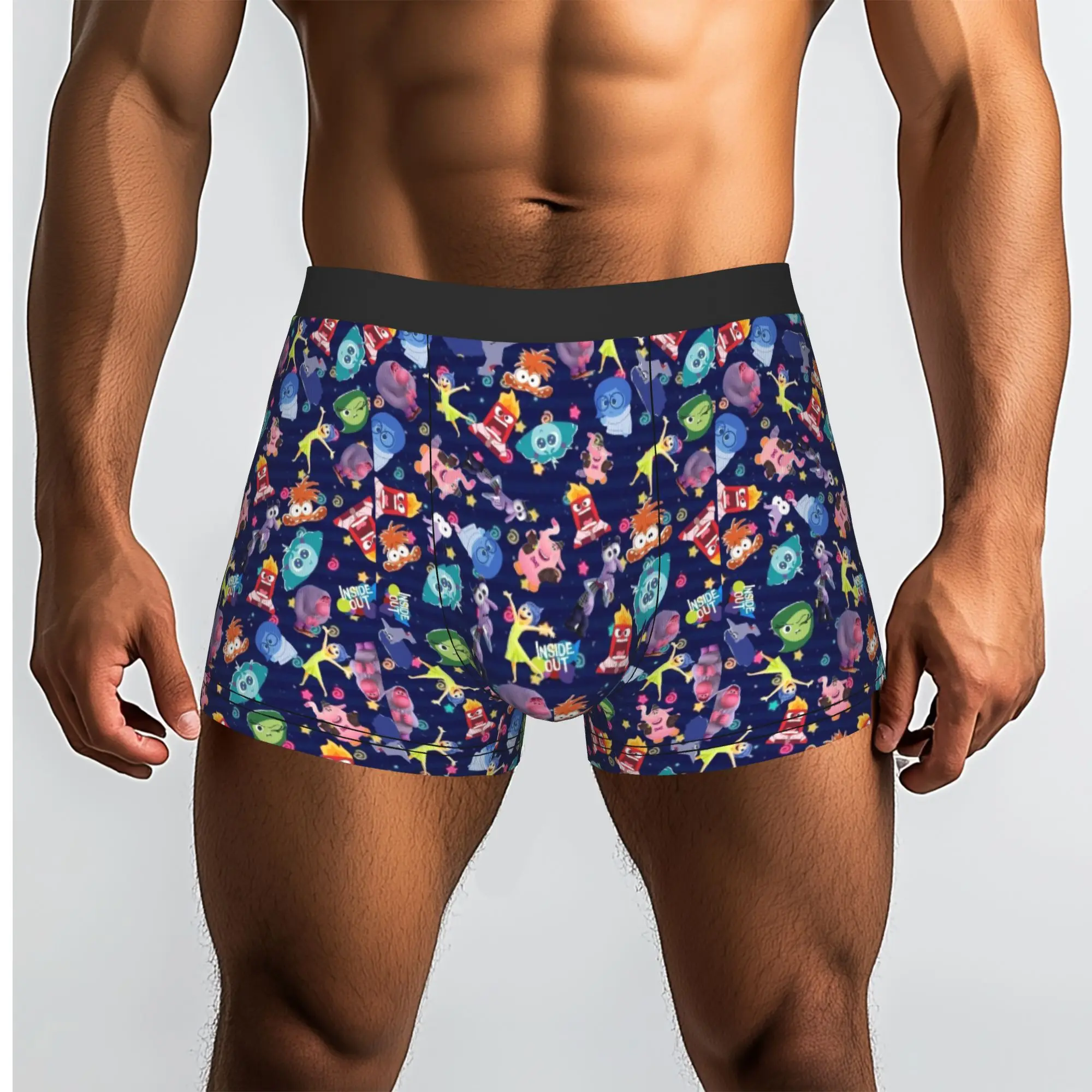 Customized Novelty I-Insides Cartoon Out   Boxers Shorts Panties Male Underpants Breathable  Briefs Underwear