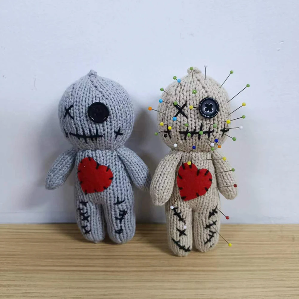 Halloween Scray Voodoo Dolls Majic Creepy Ghost String Plush Pin Needle Holder Horror Christmas Ornaments For Witchcraft Trick