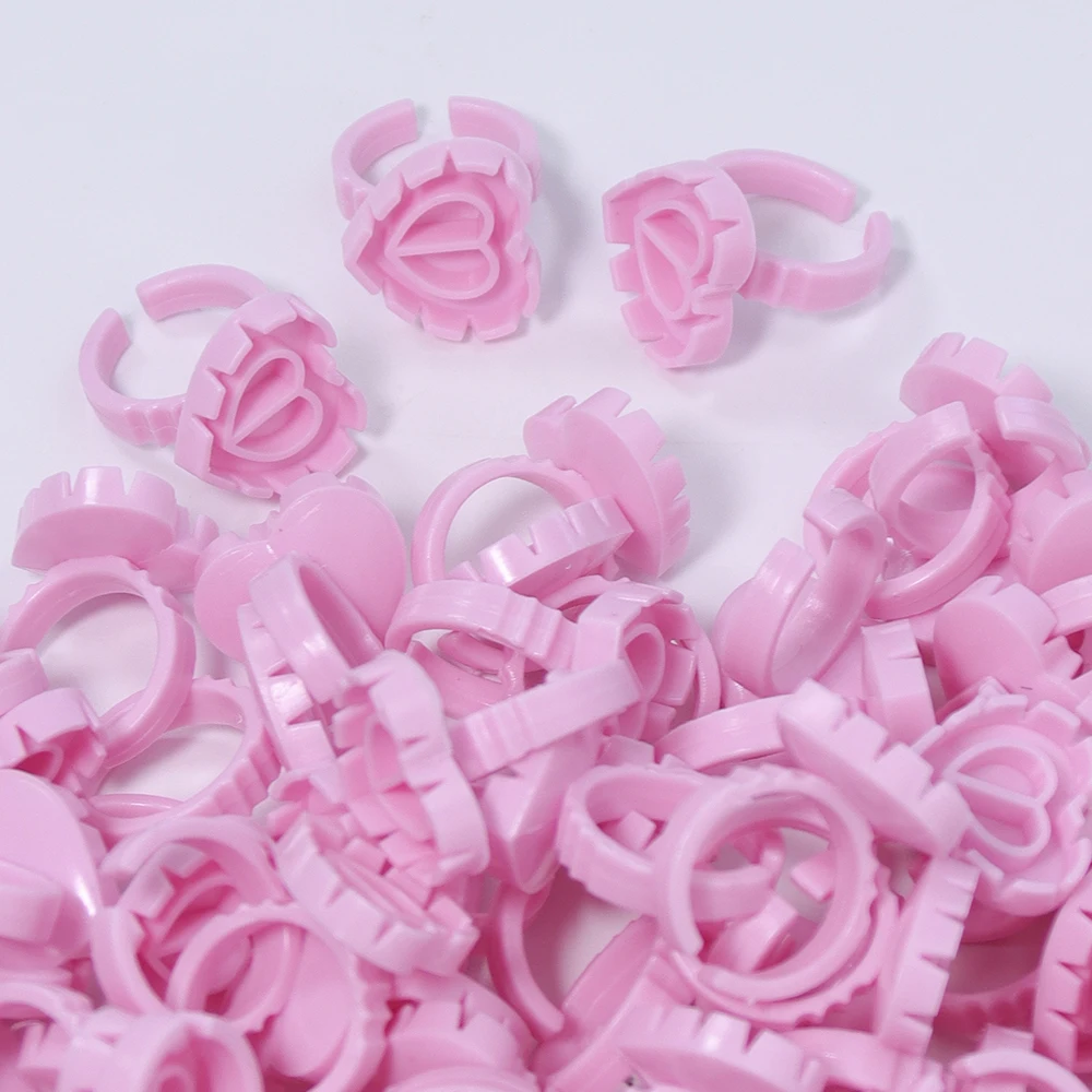 Annafris-まつげ用グルーリング,100個,粘着ホルダー,タトゥーインクカップ,まつげエクステ,化粧品