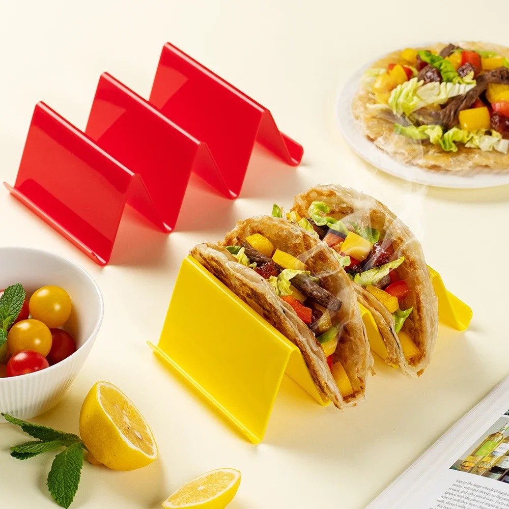 Estante para rollos mexicano, soporte para tacos, soporte de plástico para tacos, bandeja con forma de onda, estante para pastel de Taco, soporte de exhibición, utensilios de cocina, 1/2/6 Uds.