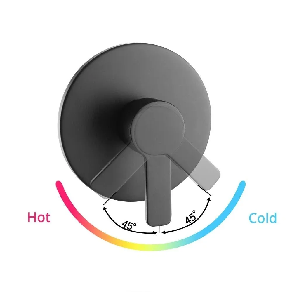 Brass Construction Wall Mount Shower Faucet Matte Black Circular Design Bath Mixer Aluminum Alloy Internal Thread Shower Valve