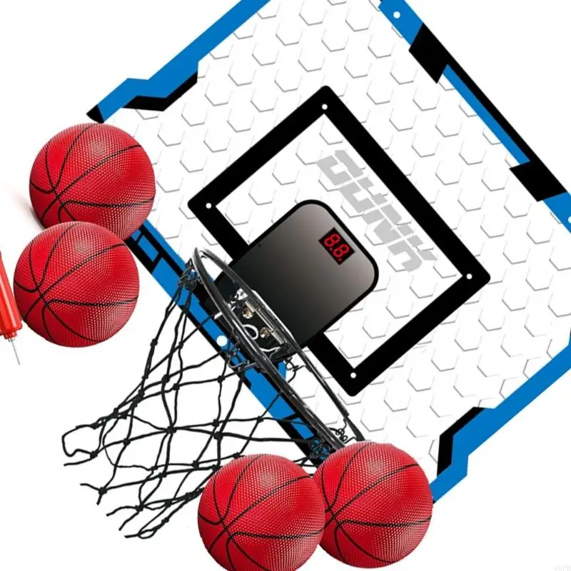   Kids Basketball Game with Score trackers 4 Balls Durable ABS Material for Outdoor Play