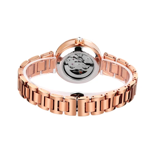 Imagen 2 del producto Reloj Forsining esqueleto para mujer, relojes mecánicos automáticos con diamantes clásicos a la moda, manecillas luminosas, correa de acero inoxidable