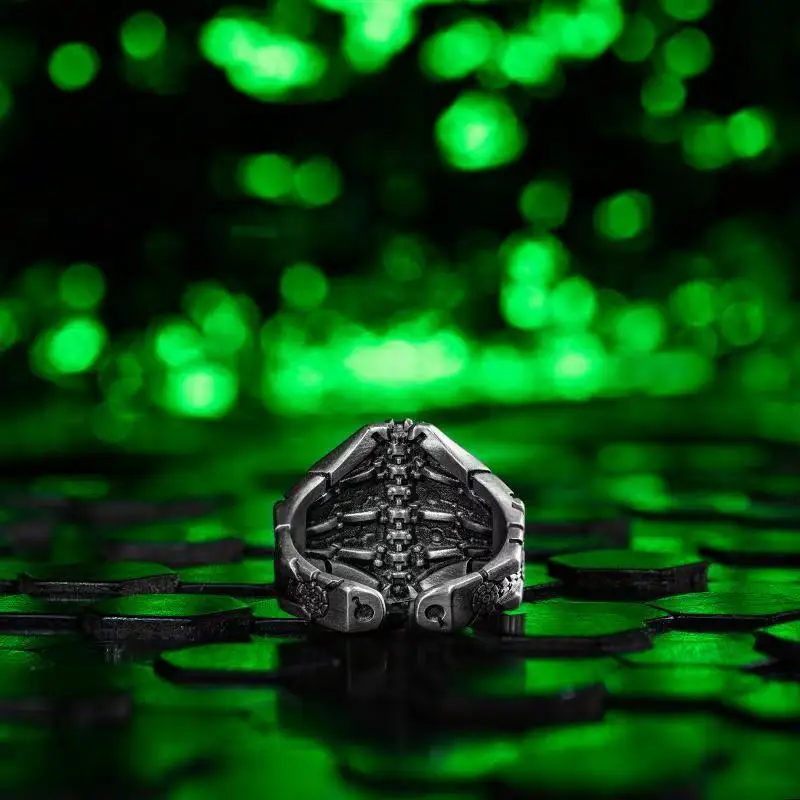 Necron Ring of The Supreme Emperor Cosplay Unisex Metal Adjustable Opening Rings Jewelry Accessories Xmas Gift