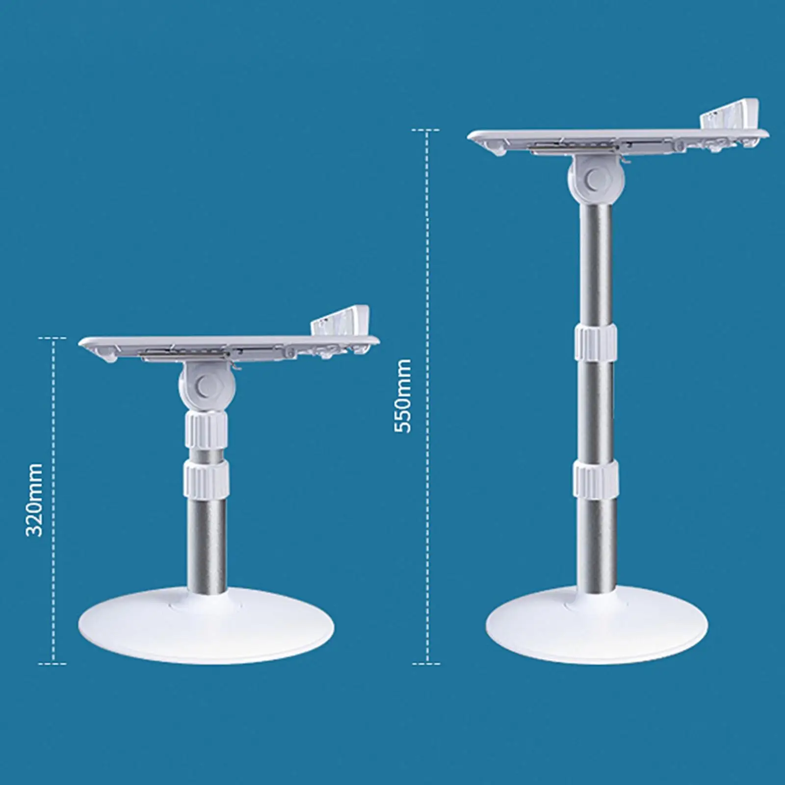 Book Stand for Reading, Book Holder Stand with Rotating Base and Page Clips,