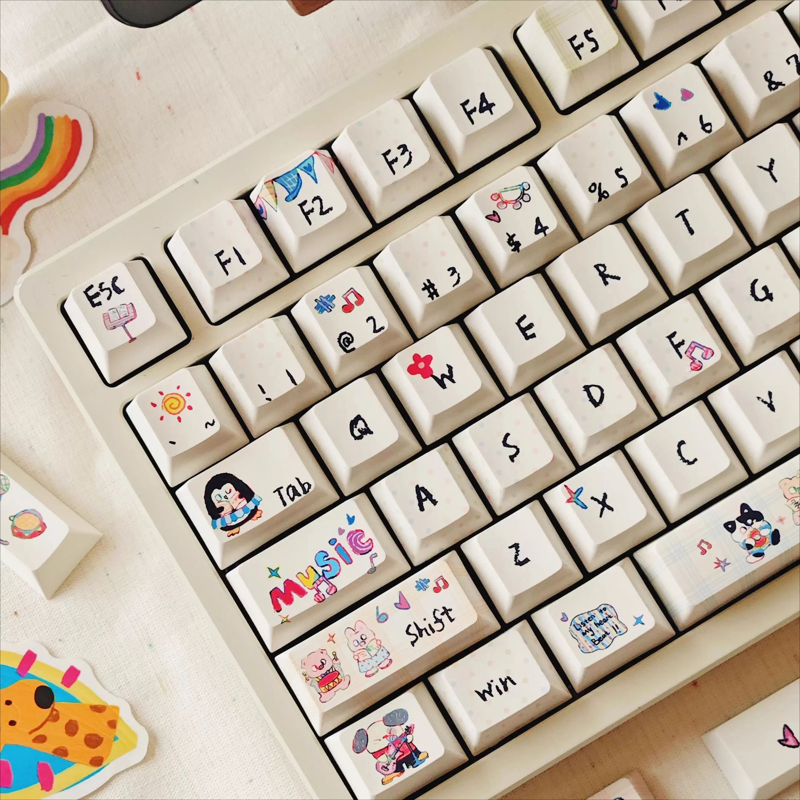 

Original forest band keycap five-sided sublimation pbt original factory gives height moa height mechanical keyboard