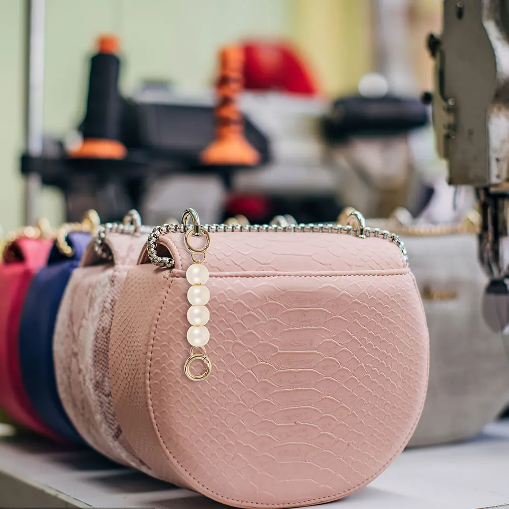 2 قطعة حقيبة جونغ محفظة سلسلة موسع حزام الكتف الأبيض استبدال حقائب اليد الأنيقة اللؤلؤ الزخرفية DIY بها بنفسك لوازم حقيبة النساء