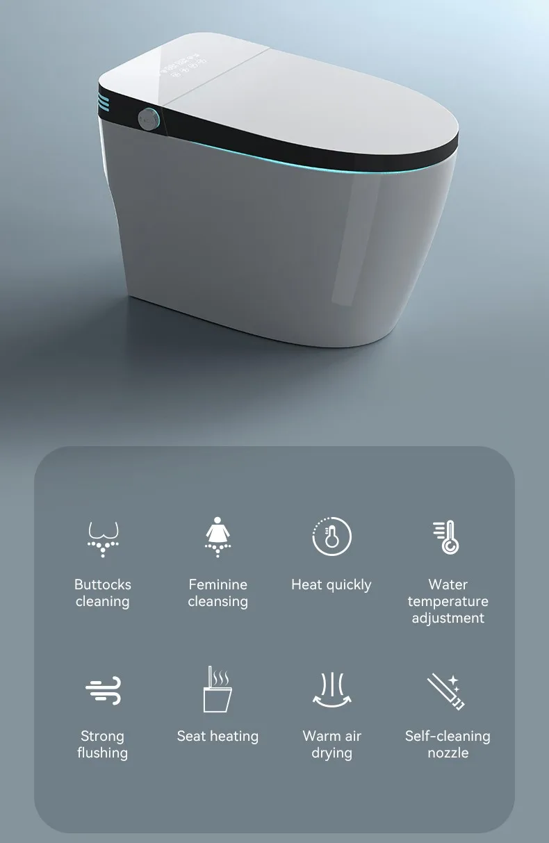 ZXHK Colorful New Fashion Modern Style Wc Porcelain Intelligent Inodoro Bathroom Ceramic Floor Mounted Siphon Automatic Smart To