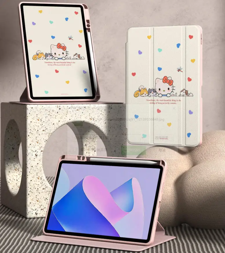 Hello Kitty für iPad Hülle iPad Pro 4 5 6 12,9 Zoll M4 Air 4 5 10,9 Zoll M2 M3 Schutzhülle Ipad 8/9/10 10,2 Zoll A16 11 Zoll Tablet Cover