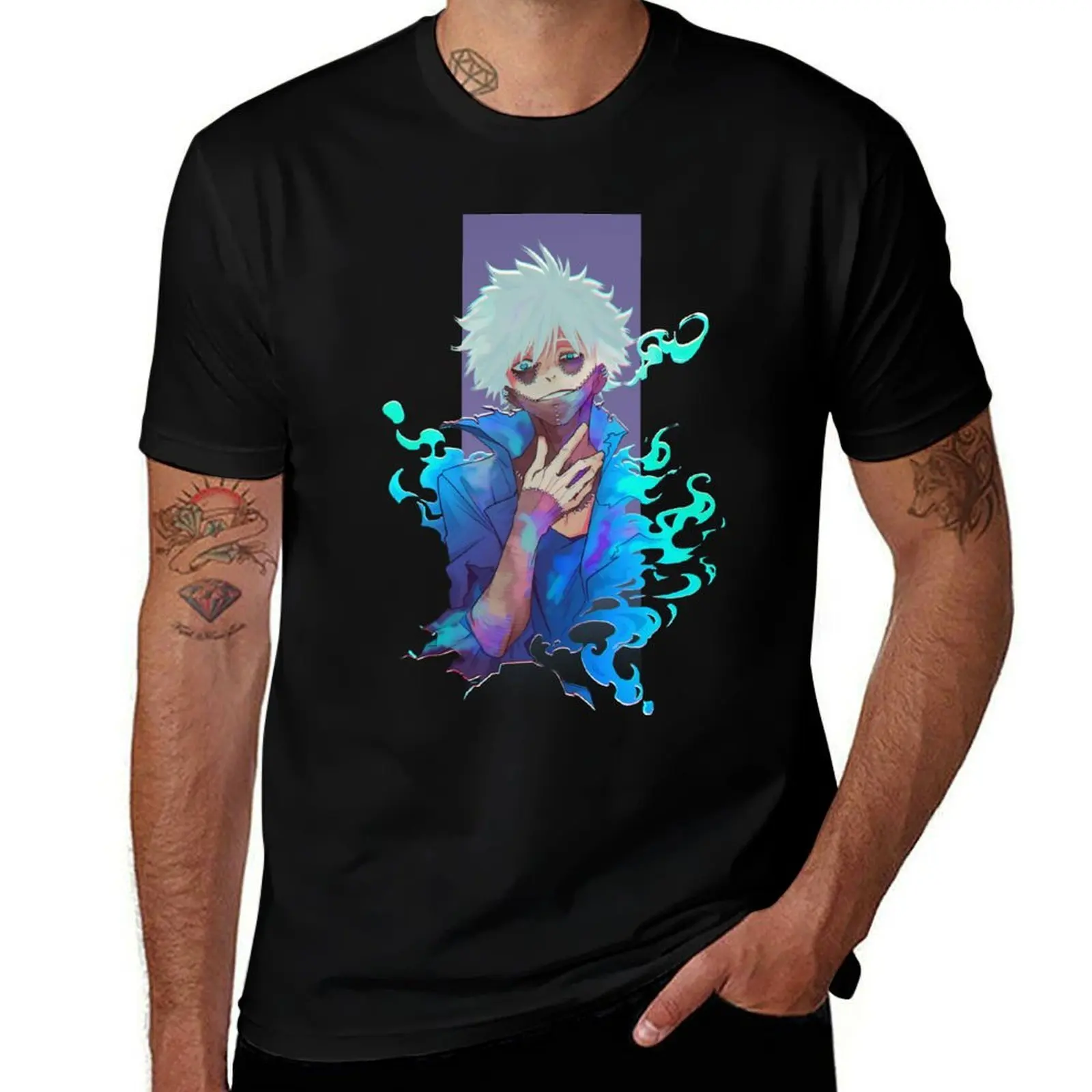Blue flame T-Shirt Relaxed Fit Casual Short Sleeve Top T-Shirt