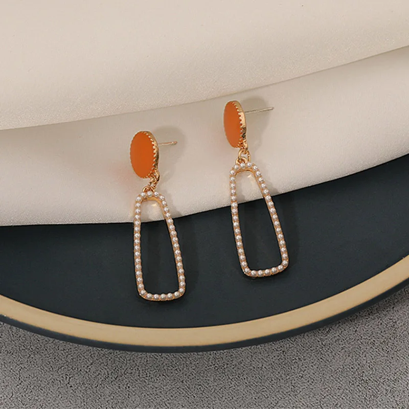 Korean Oblong Face Looks Thin And Fashionable Temperament Earrings Sweet Retro Design Gentle Lady Boucle Oreille Femme