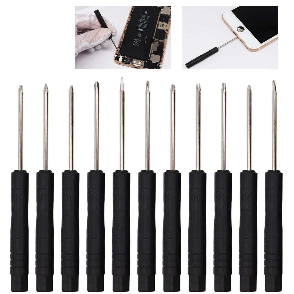 100Pc Mini śrubokręt precyzyjny Torx krzyż śrubokręt dla iPhone Samsung HTC telefon Tablet PC profesjonalne DIY narzędzie do naprawy ręcznej