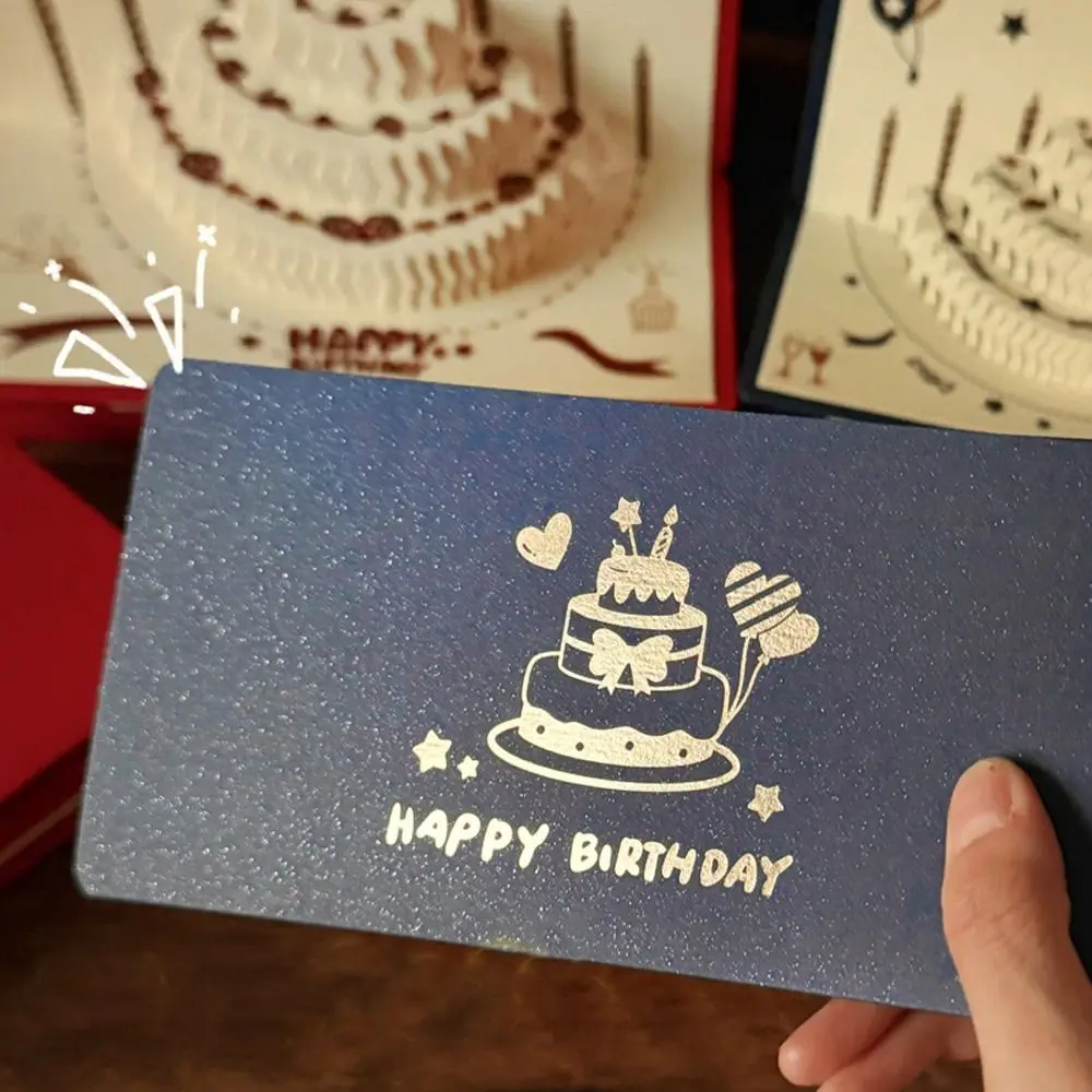 

Folding 3 D Birthday Red Envelope Pop-Up Best Wishes Lucky Money Envelope Traditional Birthday Cake Greeting Card Elders Gift