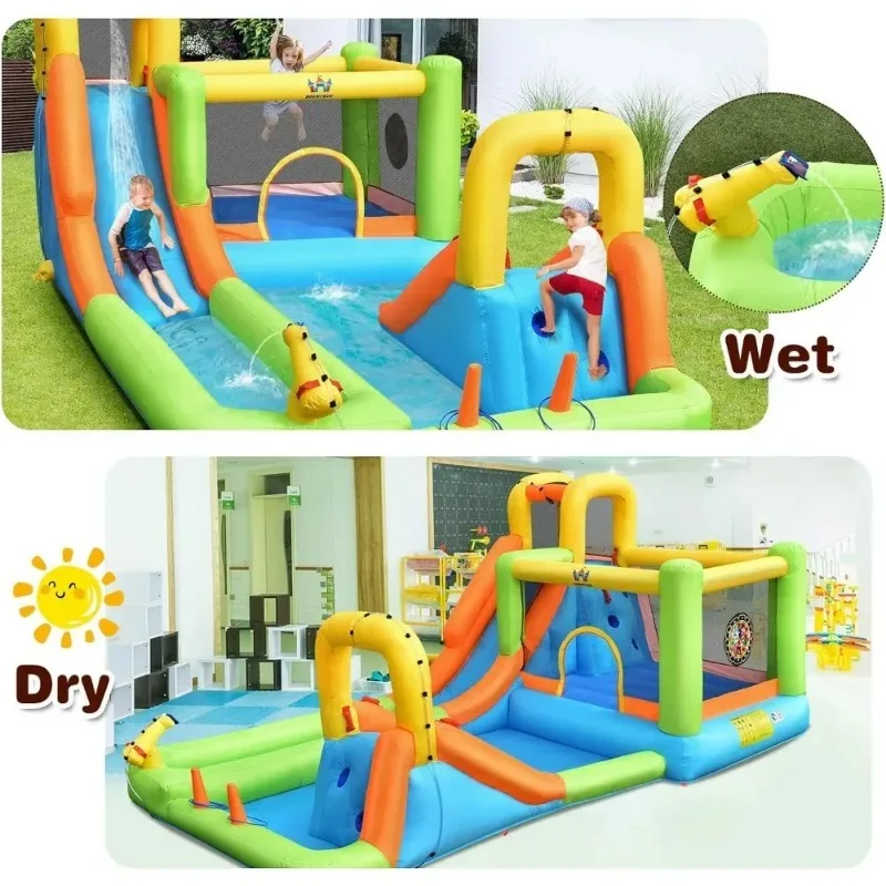 A Inflatable Water Slide, 20.5x11FT Mega Waterslide Park Bounce House for Outdoor Fun w/Long Slide, Giant Splash Pool view 2