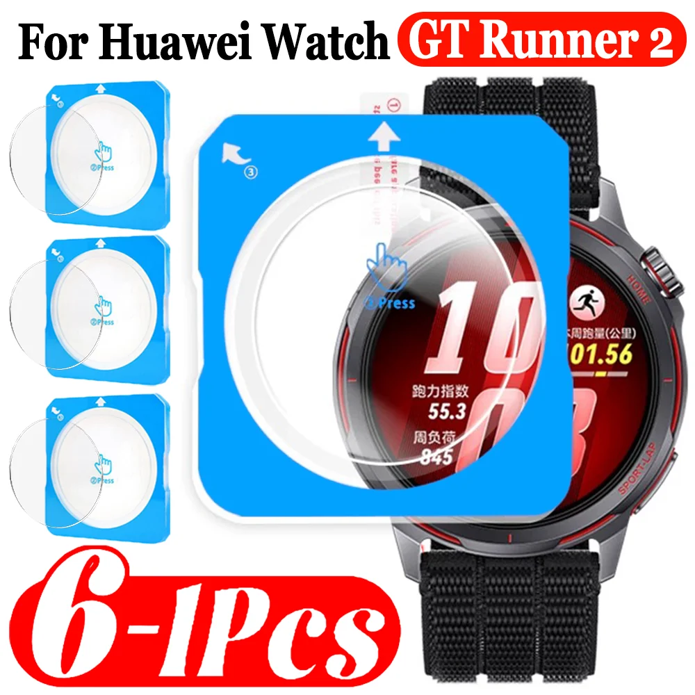 

1-6 шт., закаленное стекло для Huawei Watch GT Runner 2, защитная пленка для экрана, пленка без пыли для Huawei GT Runner2, 43 мм, простая установка