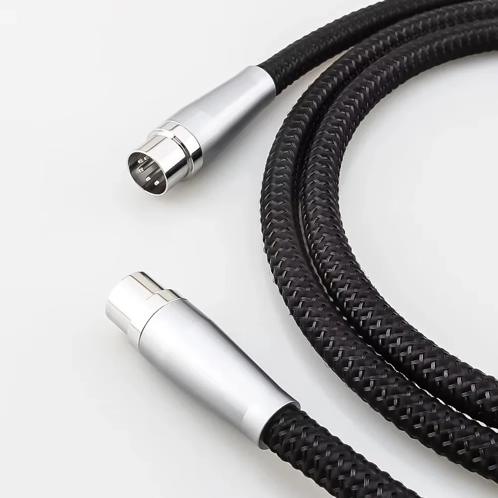 Viborg 5 Pin DIN Male to Male Fully Wired Audio DC Interconnect Solid Silver for Naim Preamp Power Supply NAC SuperCap