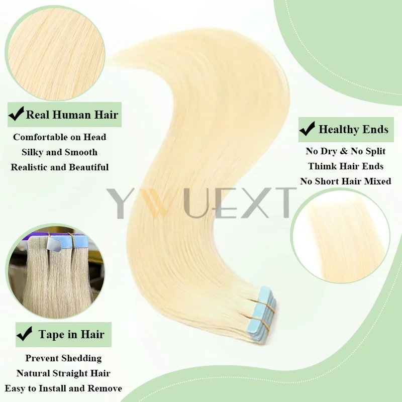 شريط في وصلات الشعر البشري 20 قطعة 30 جرام/الحزمة شعر ريمي طبيعي مستقيم للنساء سهل الارتداء والإزالة 12 بوصة-20 بوصة #2