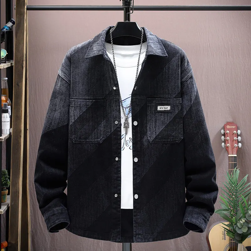 2025 Spring new arrival fashion jeans coat male high quality casual denim shirt men autumn men's casual jackets,plus-size M-4XL