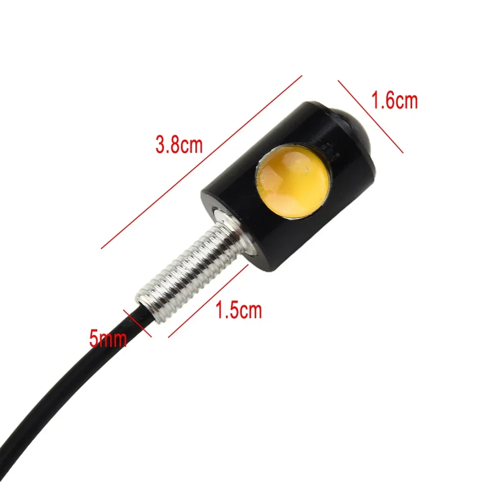 2PCS Motorcycle Signal Lamp Super Bright LED Car Number License Plate Bolt Screw Tail Rear Light Brake Fog Lamp Bulb